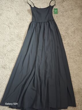 HALARA Black Spaghetti-Strap Maxi Dress New